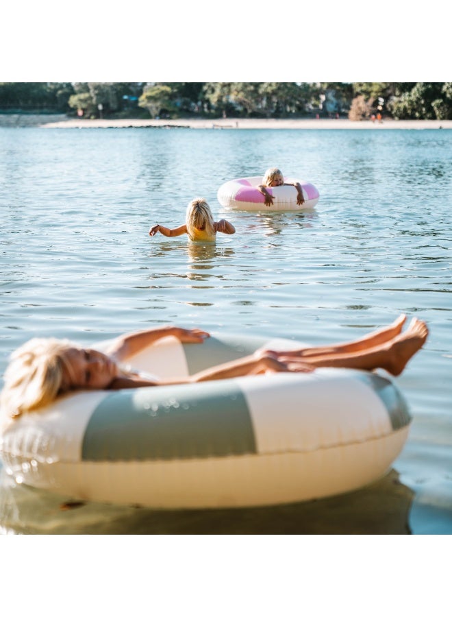 SUNNY LIFE Tube Pool Ring The Vacay Soft Olive Stripe – Stylish Kids Swim Ring, Comfortable and Easy Floating Support, Lightweight Inflatable Pool Float for Summer Swim - Image 5